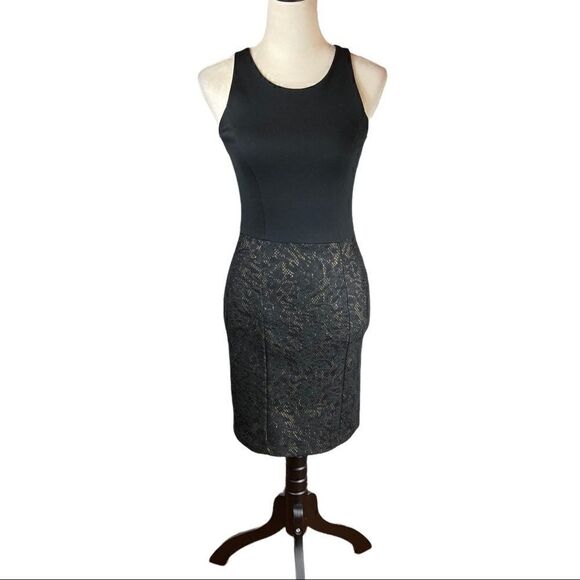Jessica Simpson Black and Tan lace sleeveless dress, size xs - Picture 3 of 7